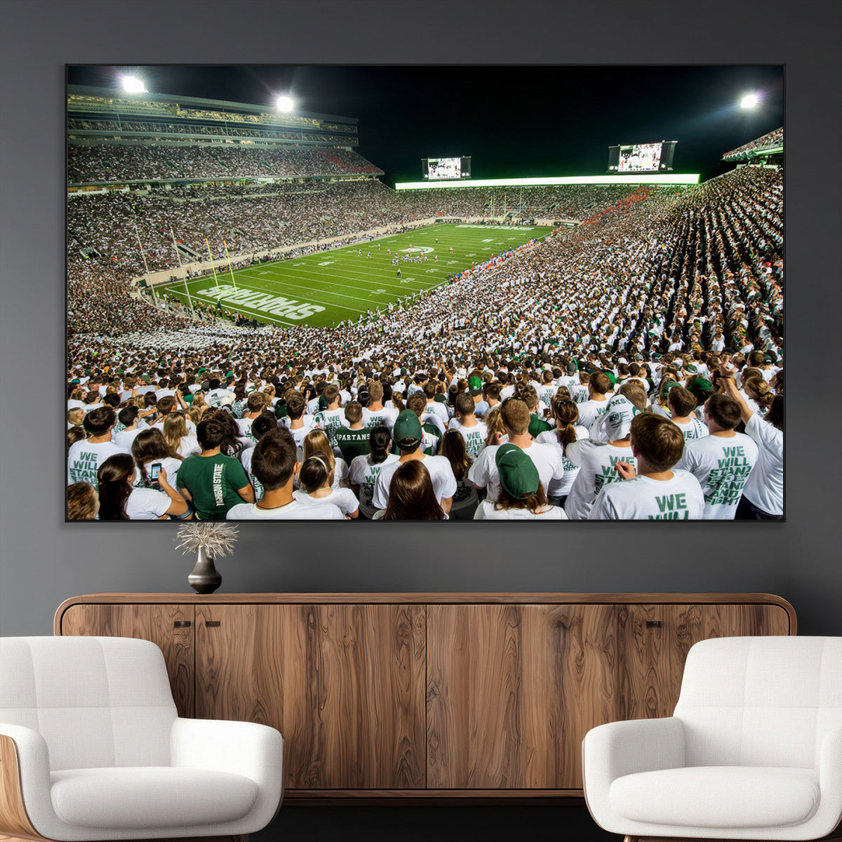 Michigan State Spartans Football Canvas Print - East Lansing