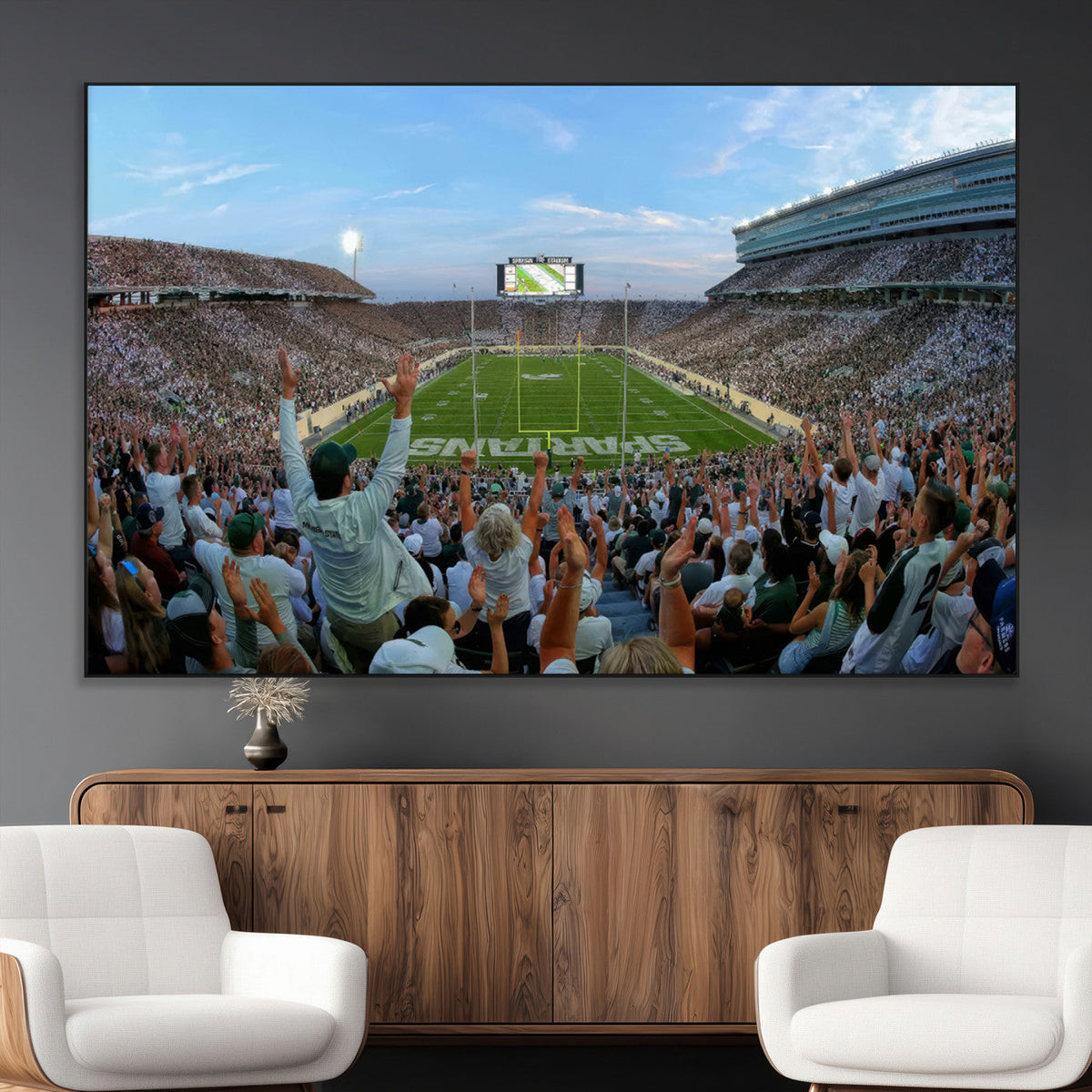 Michigan State Spartans Football Team Art Print - East