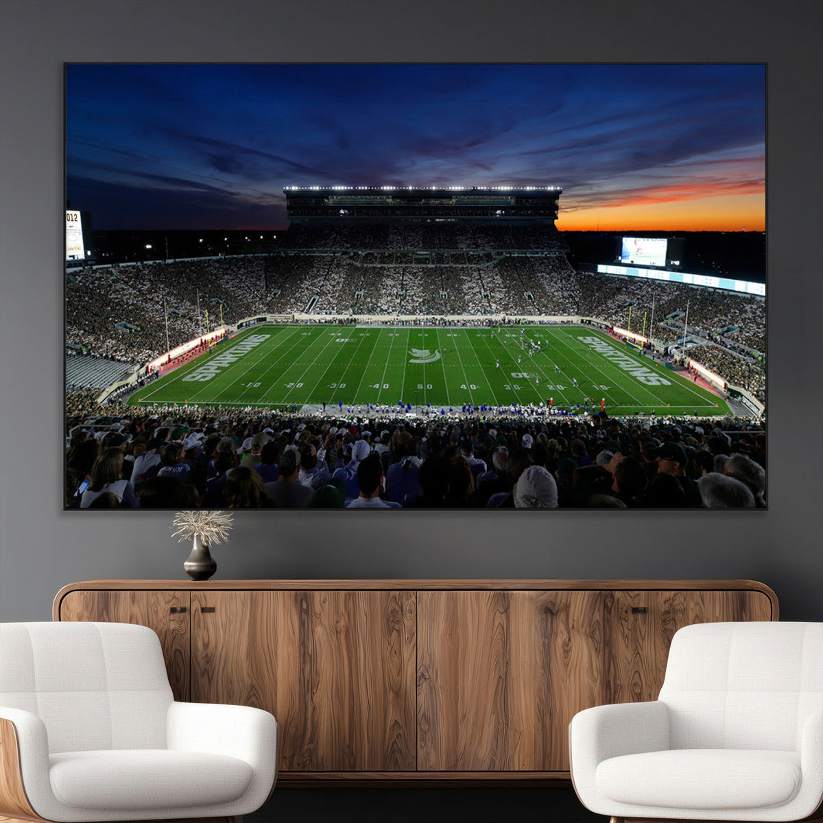 Michigan State Spartans Football Team Print - East Lansing