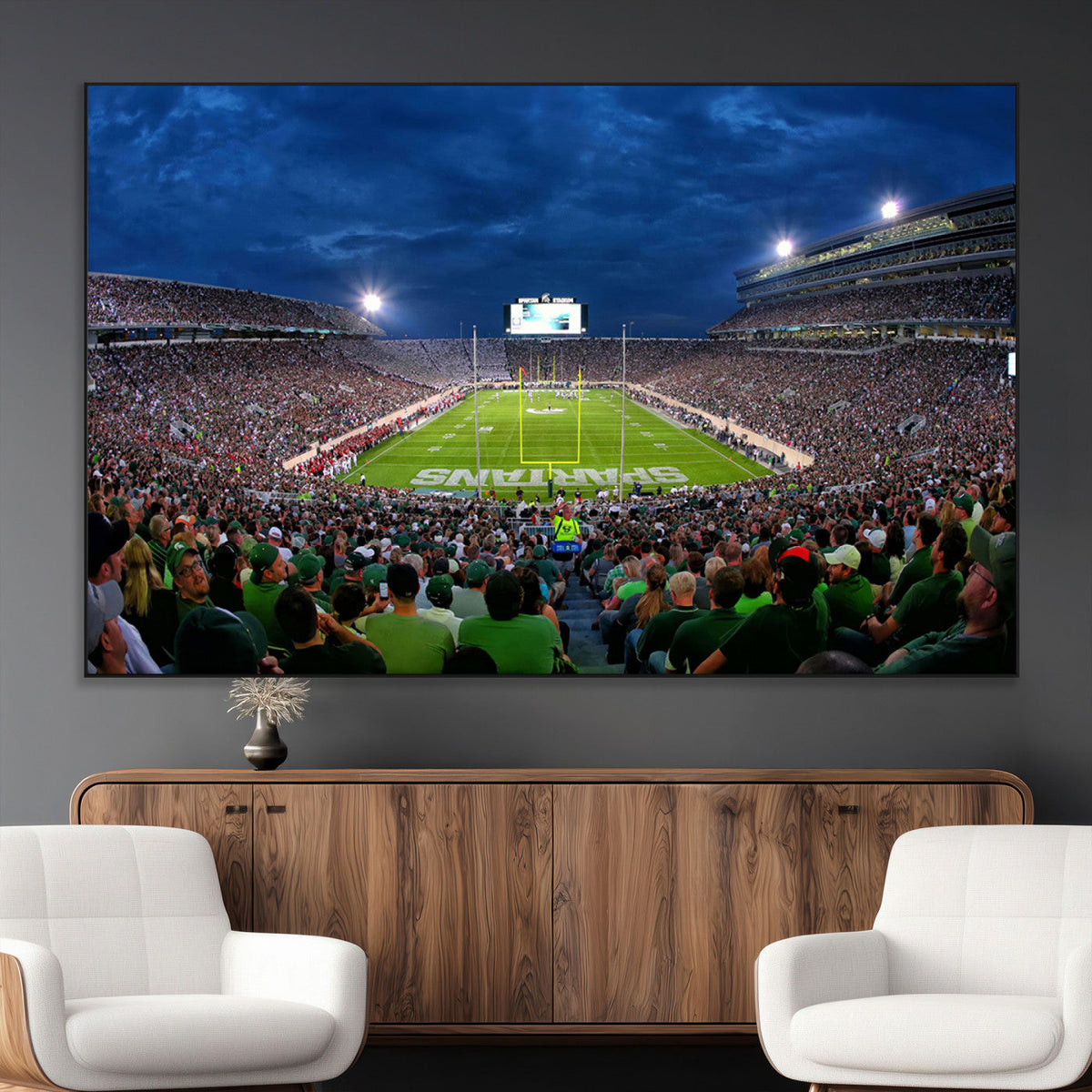 Michigan State Spartans Football Team Print - East Lansing