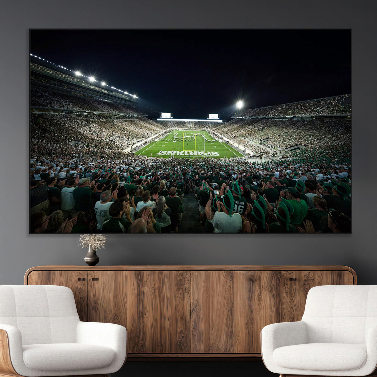 Framed Michigan State Spartans Football Team Print - East