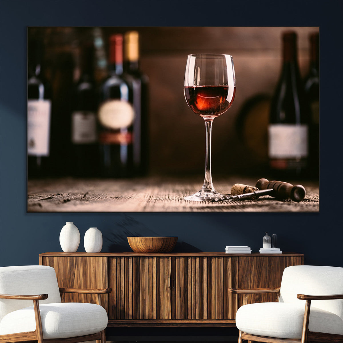 Red Wine and Bottle Canvas Print