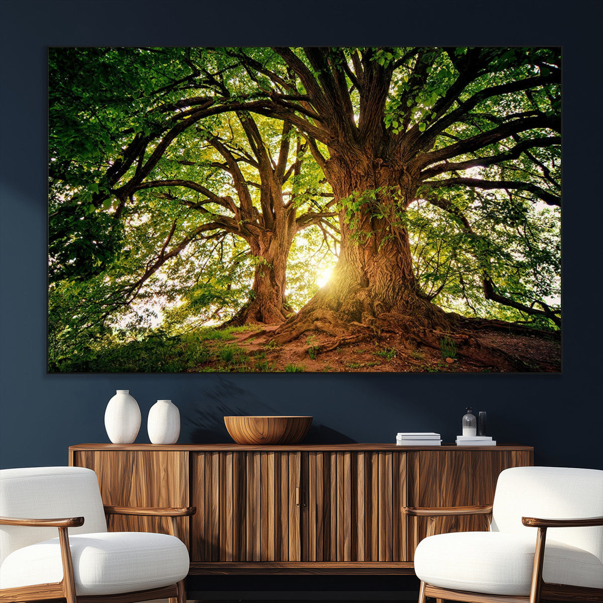 Majestic Ancient Tree Wall Art, NatureCanvas Print, Woodland