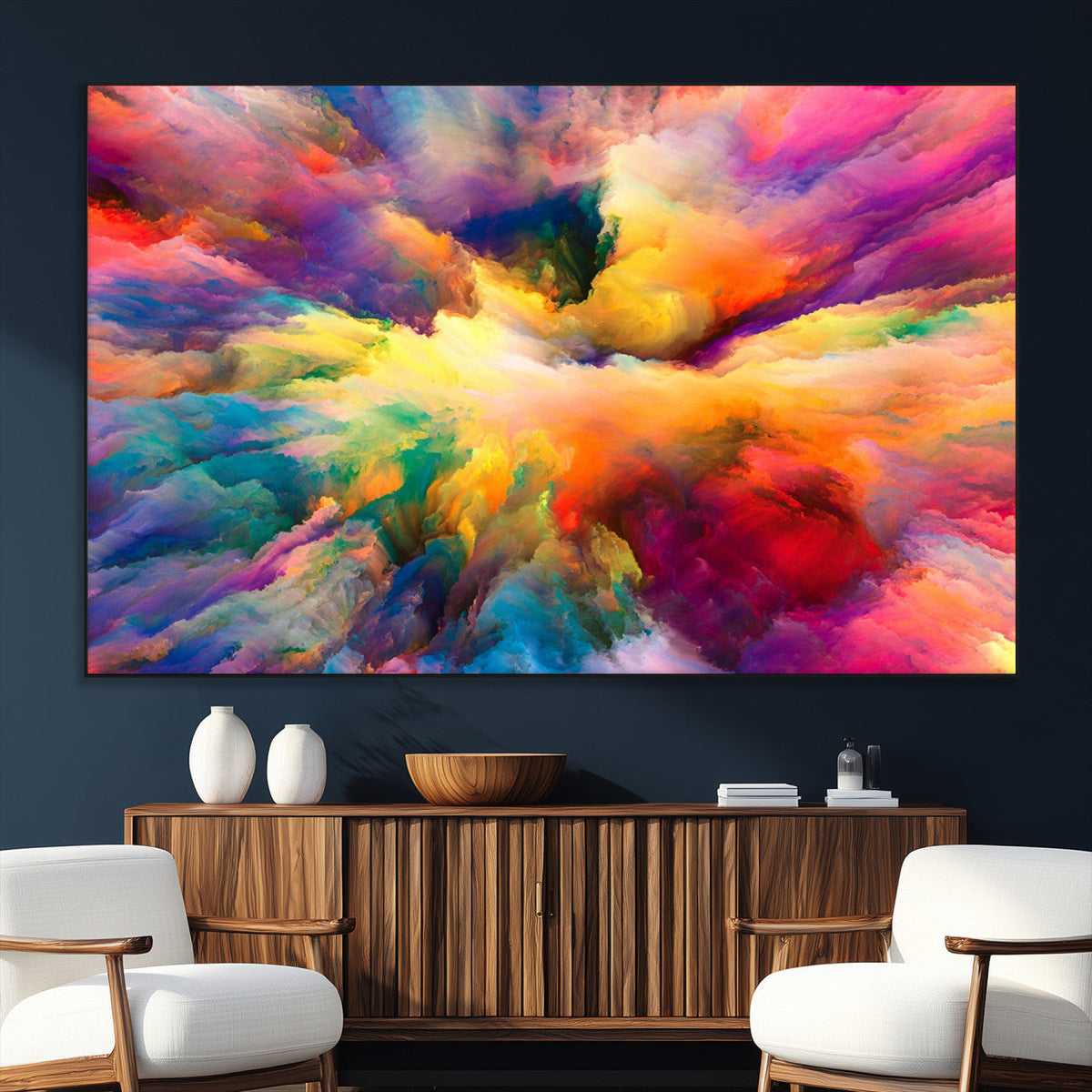 Blazing Vibrant Colors Cloud Wall Art Canvas Print