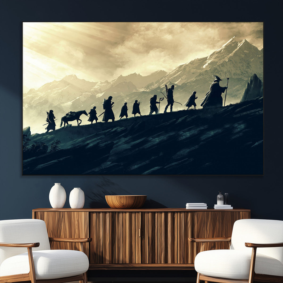Fellowship Journey Wall Art – Fantasy Adventure Canvas Print