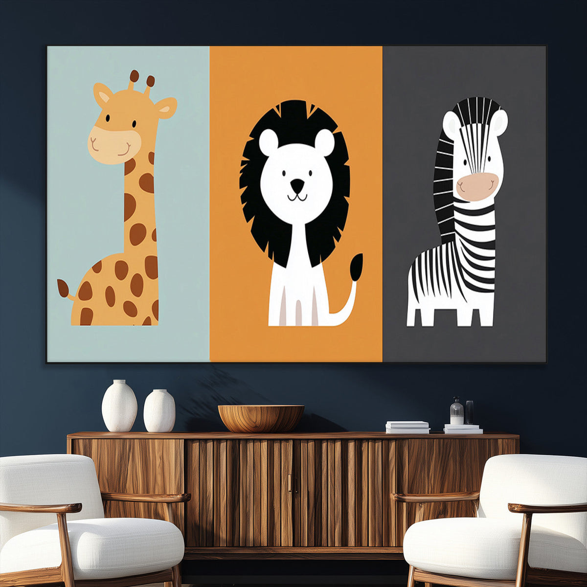 Boho Jungle Animal Nursery Wall Art Prints – Safari Decor