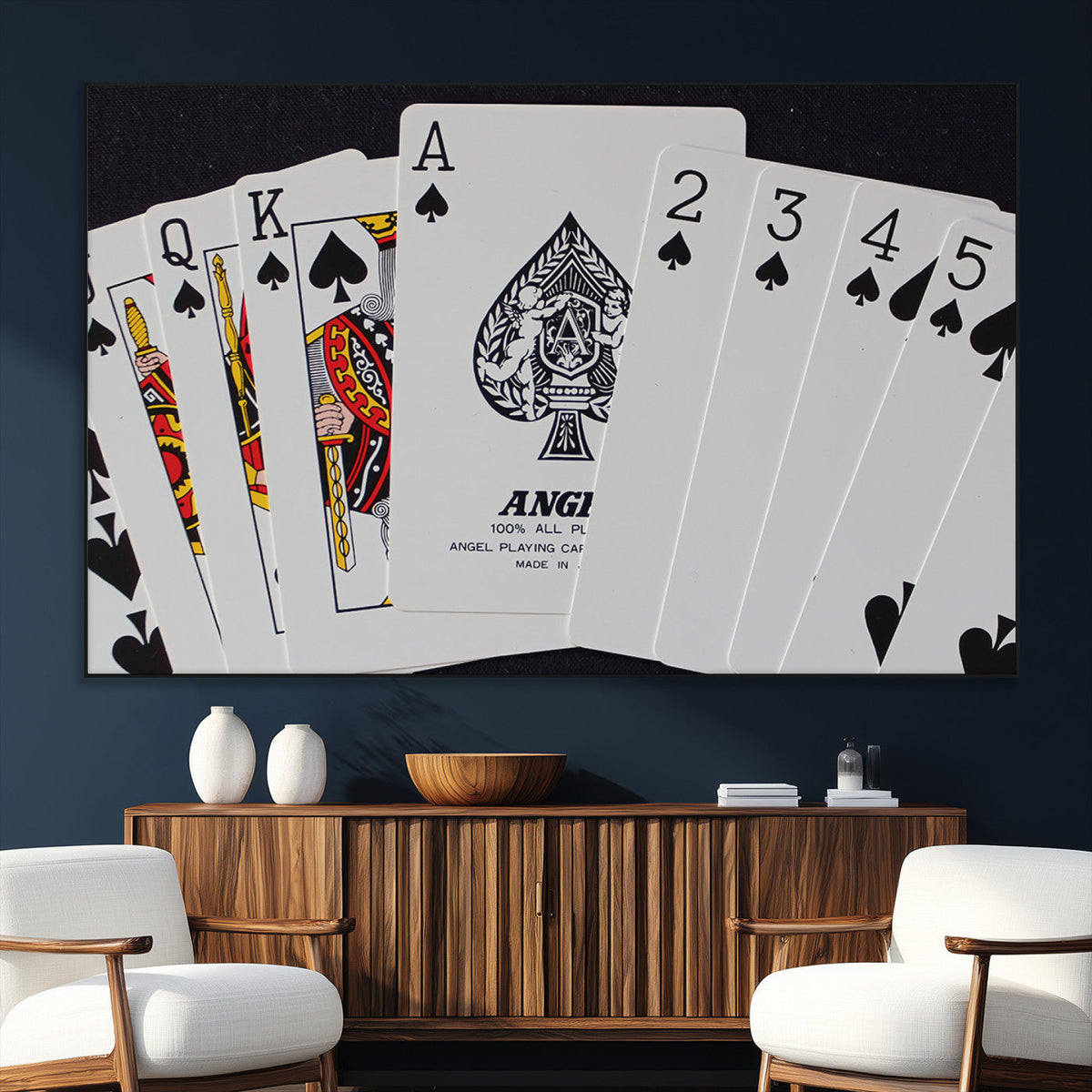 Poker Wall Art - Playing Cards Canvas Wall Art Print - Ace