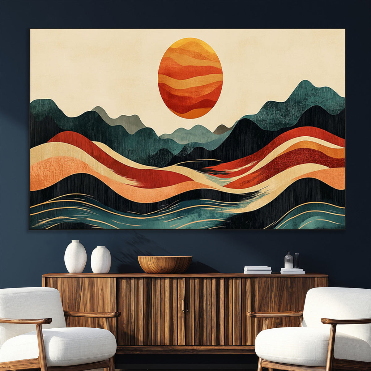 Mountain Triptych Wall Art Canvas Print – Western Nature