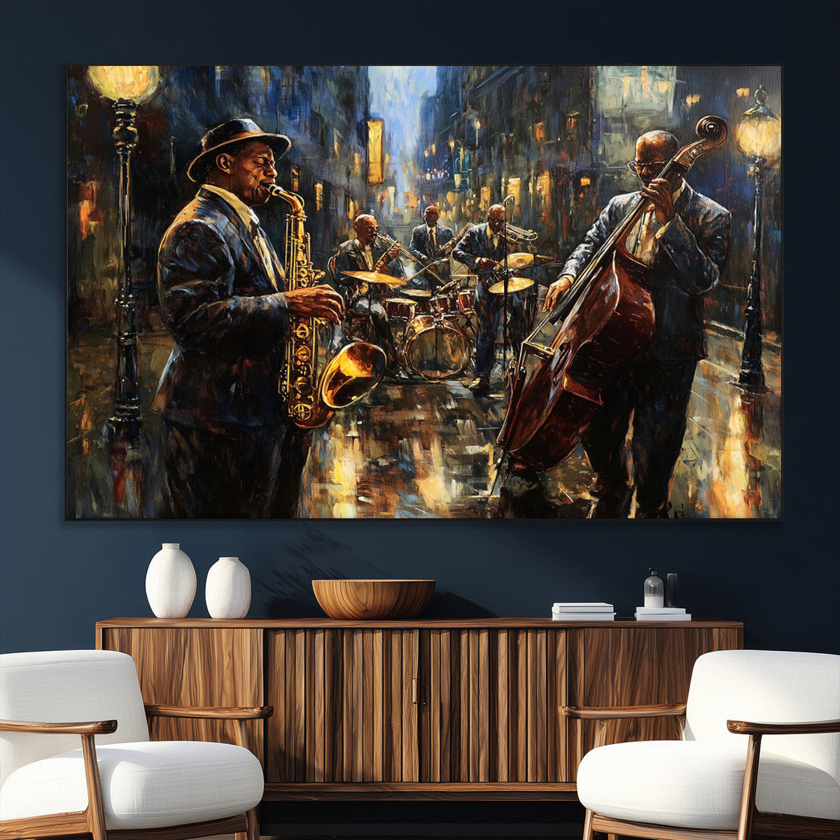 Jazz Canvas Wall Art Print – Abstract African American Music
