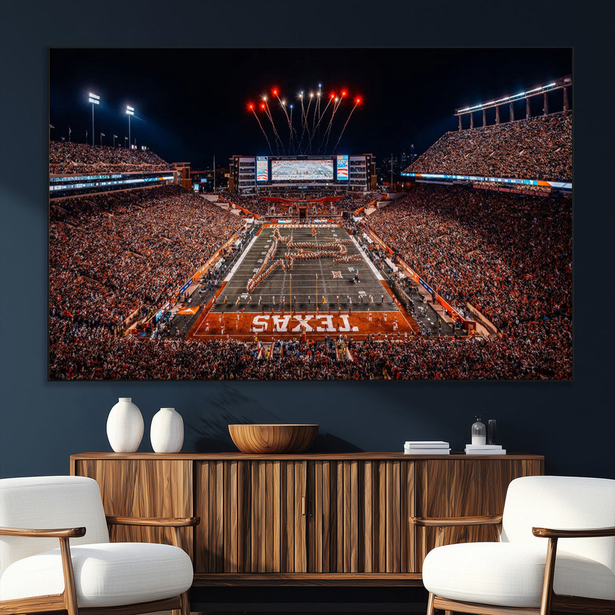 Texas Stadium Night Game Wall Art Canvas Print – Vibrant