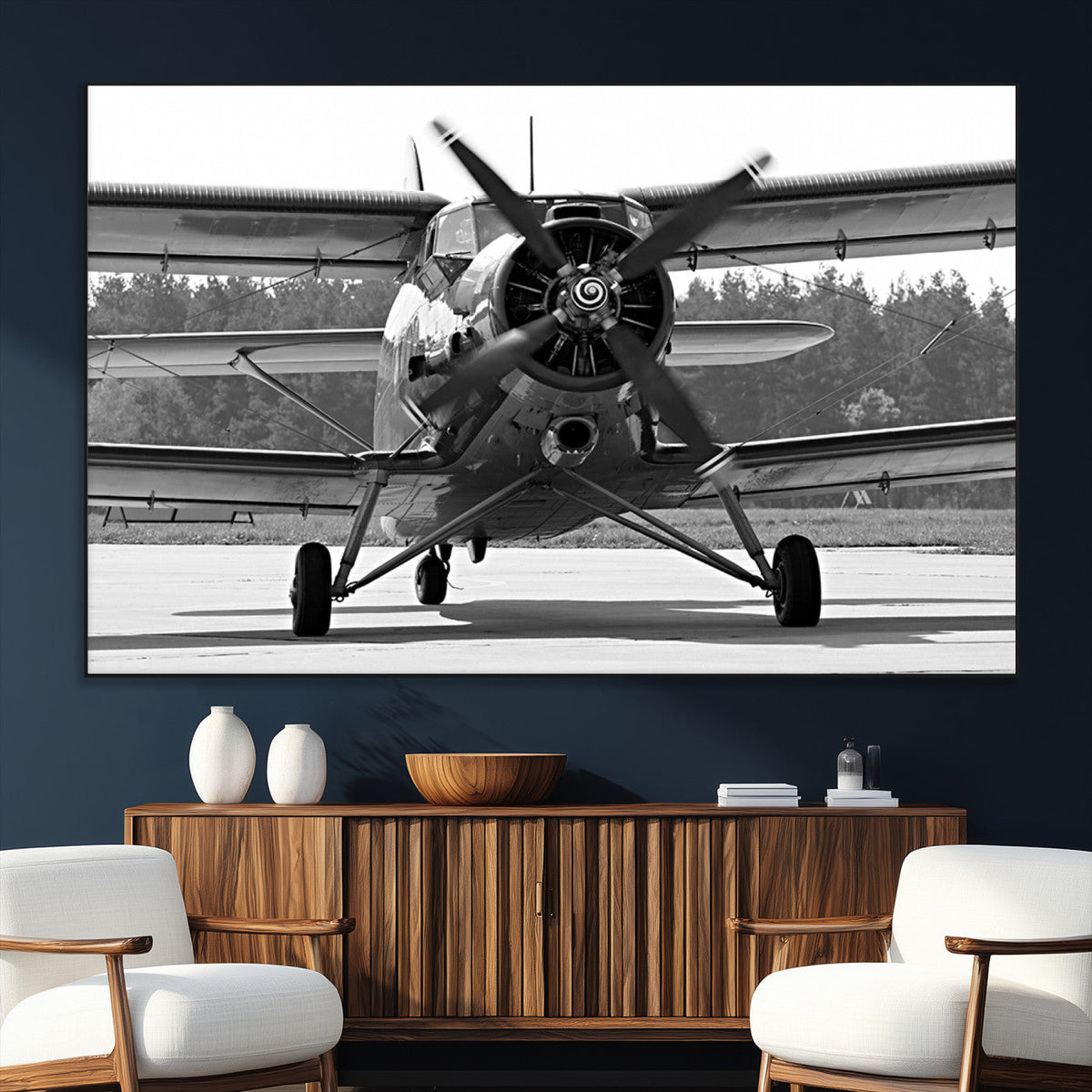 Wall Art Old War Plane Canvas Print