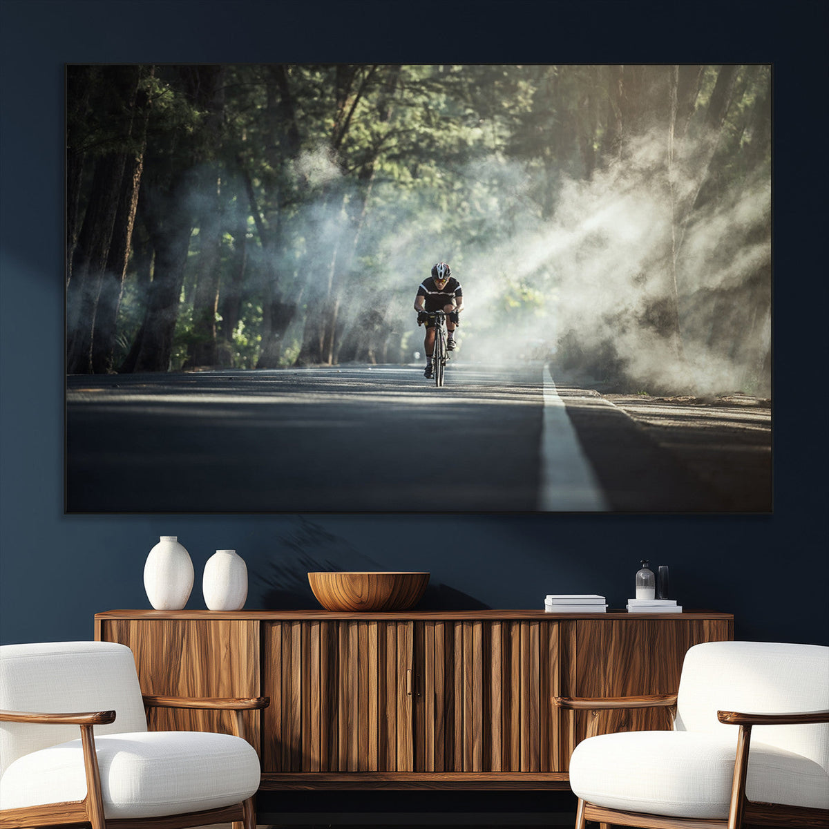 Cycling Road Bike in the Morning, Cycling Road Bike Canvas