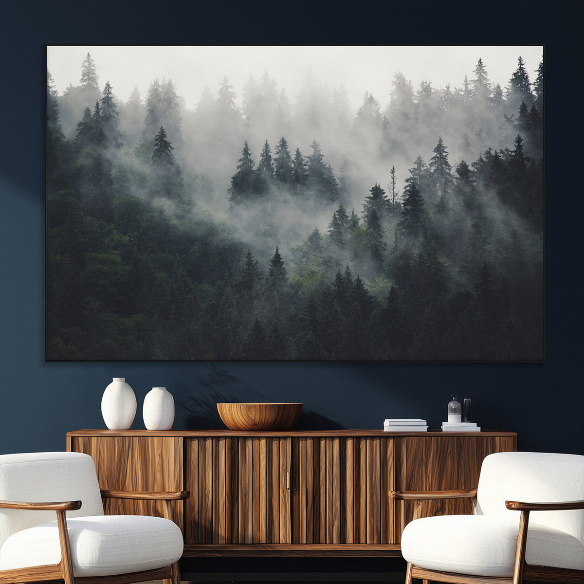 Nature Wall Decor - Serene Triptych Nature Print – Woodland