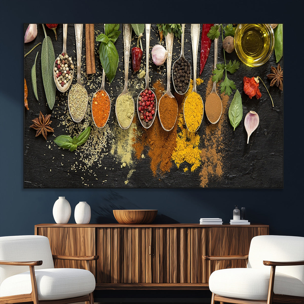 Kitchen Spice Wall Art Canvas Print