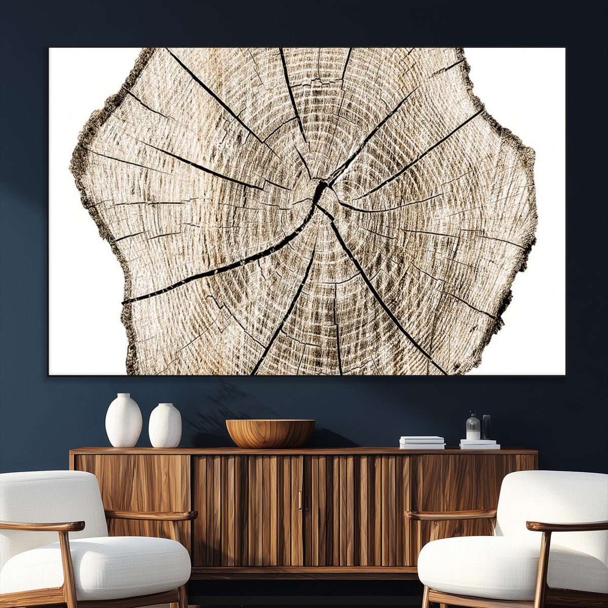 Abstract Wood Tree Ring Wall Art - Ready to Hang Minimalist