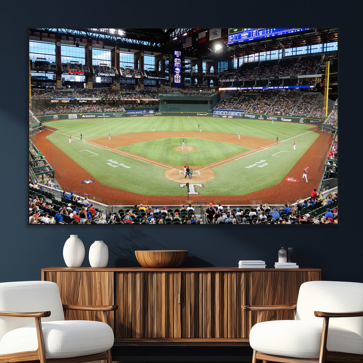 Texas Rangers Baseball Team Print - Arlington Globe Life