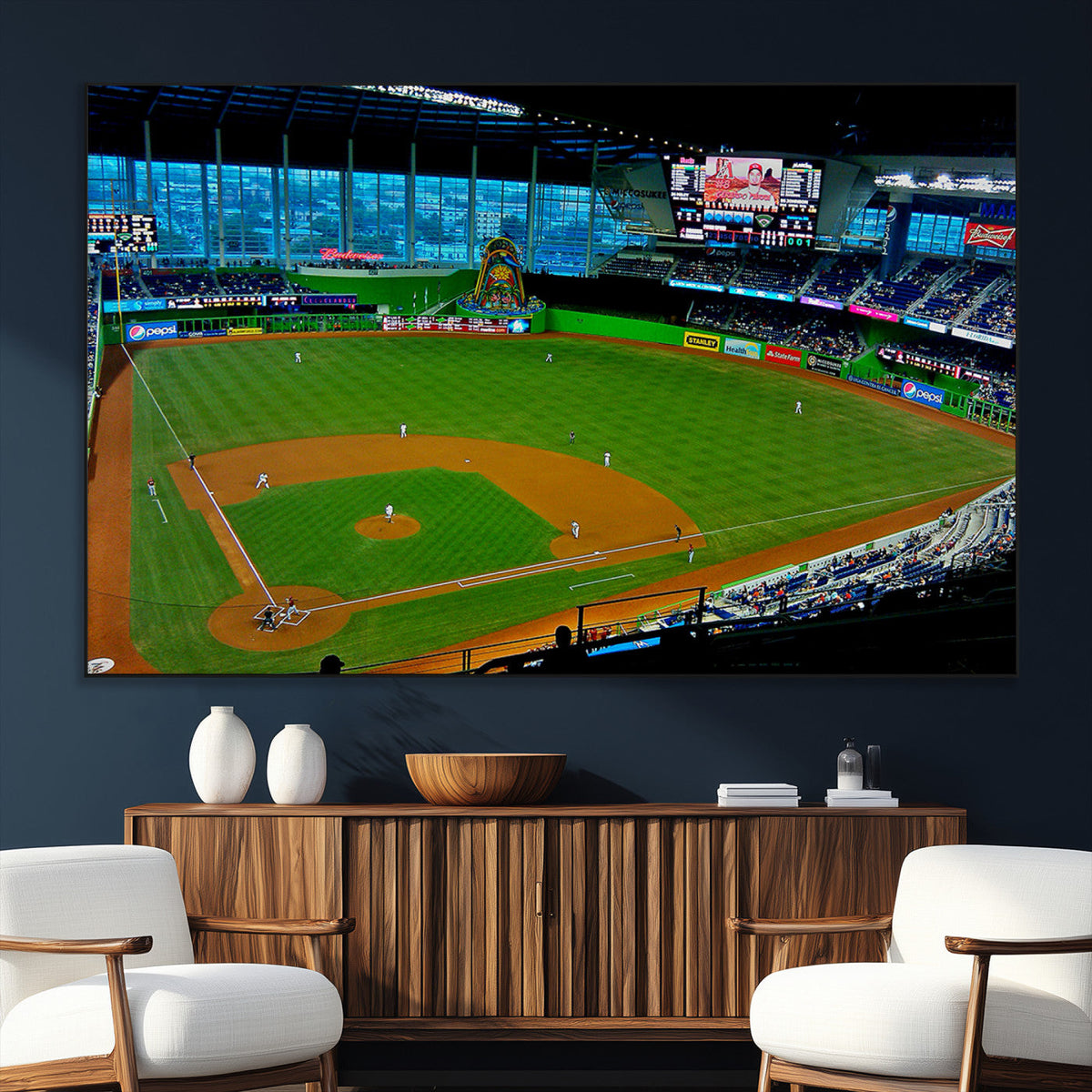 Miami Marlins Baseball Team Print - Miami LoanDepot Park