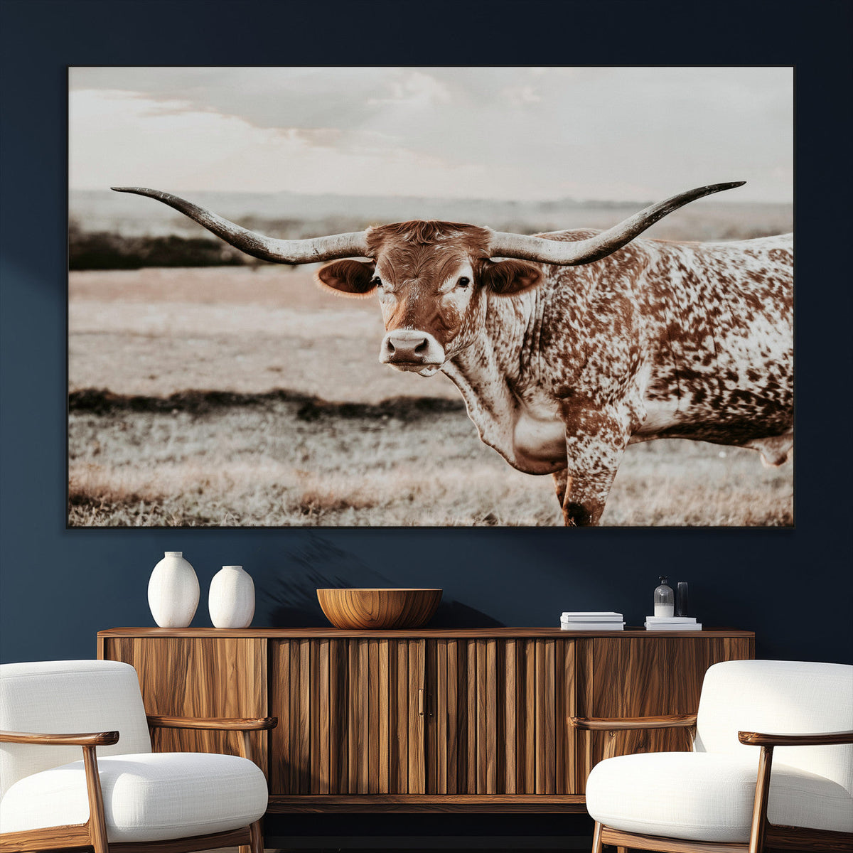Texas Longhorn Canvas Wall Art Print – Majestic Western