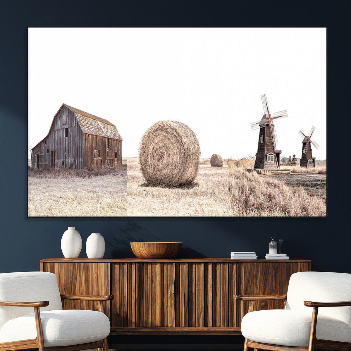 Farm Prints Set, Set of 3 Farmhouse Wall Art, Country House