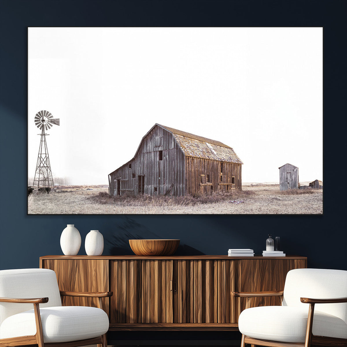 Set of 3 Rustic Farmhouse Wall Art Prints – Country Barn,