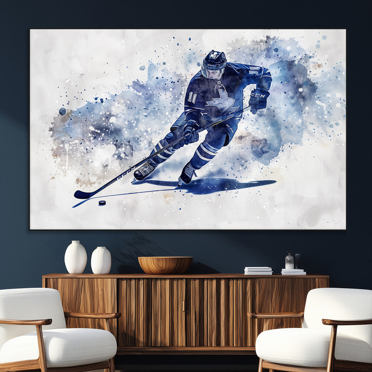 Hockey Player Wall Art Canvas Print - Sports-Inspired