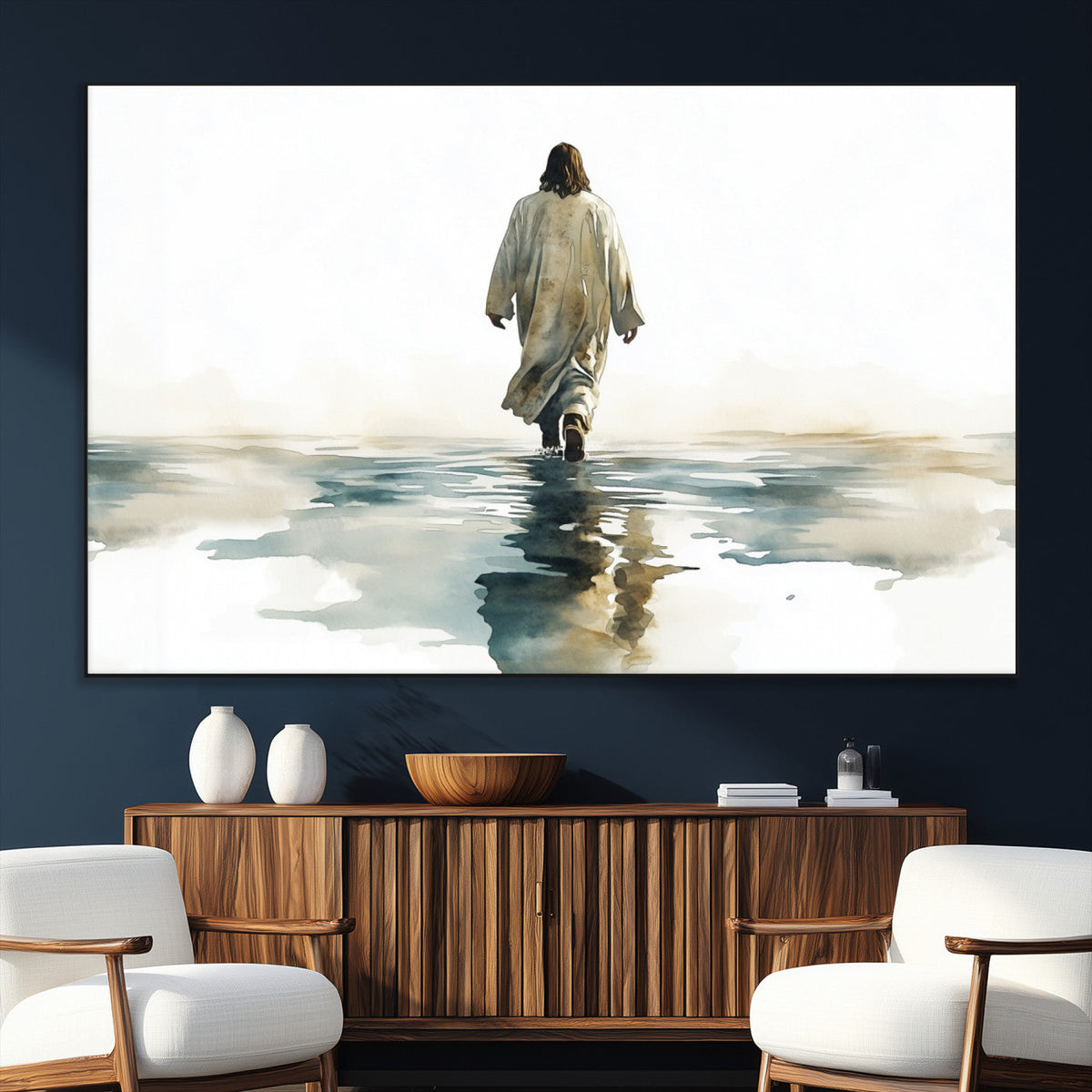 Abstract Jesus Wall Art Canvas Print, Christian Wall Art,