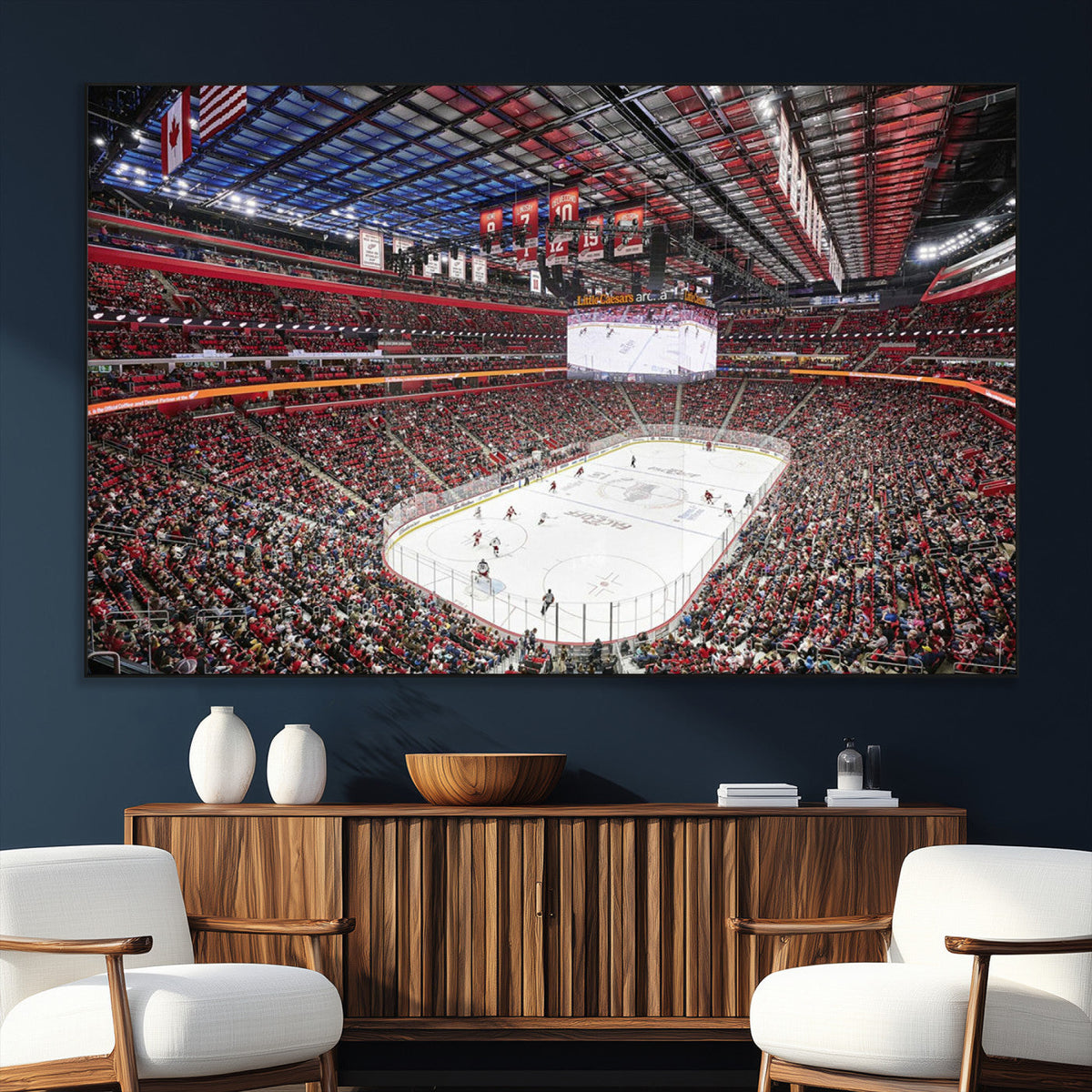 Barton Malow Little Caesars Arena Detroit Wall Art Canvas