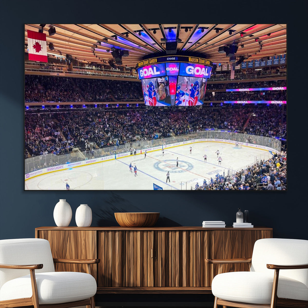 Madison New York Rangers Hockey Stadium Wall Art Canvas