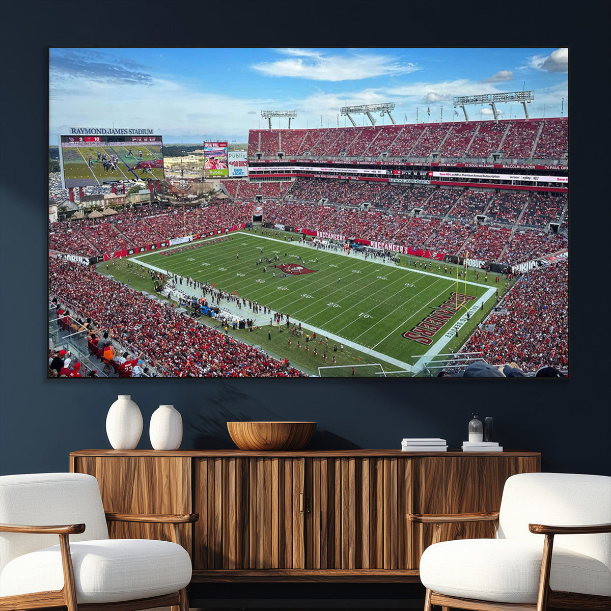 Florida Tampa Raymond James Stadium Wall Art Canvas Print -