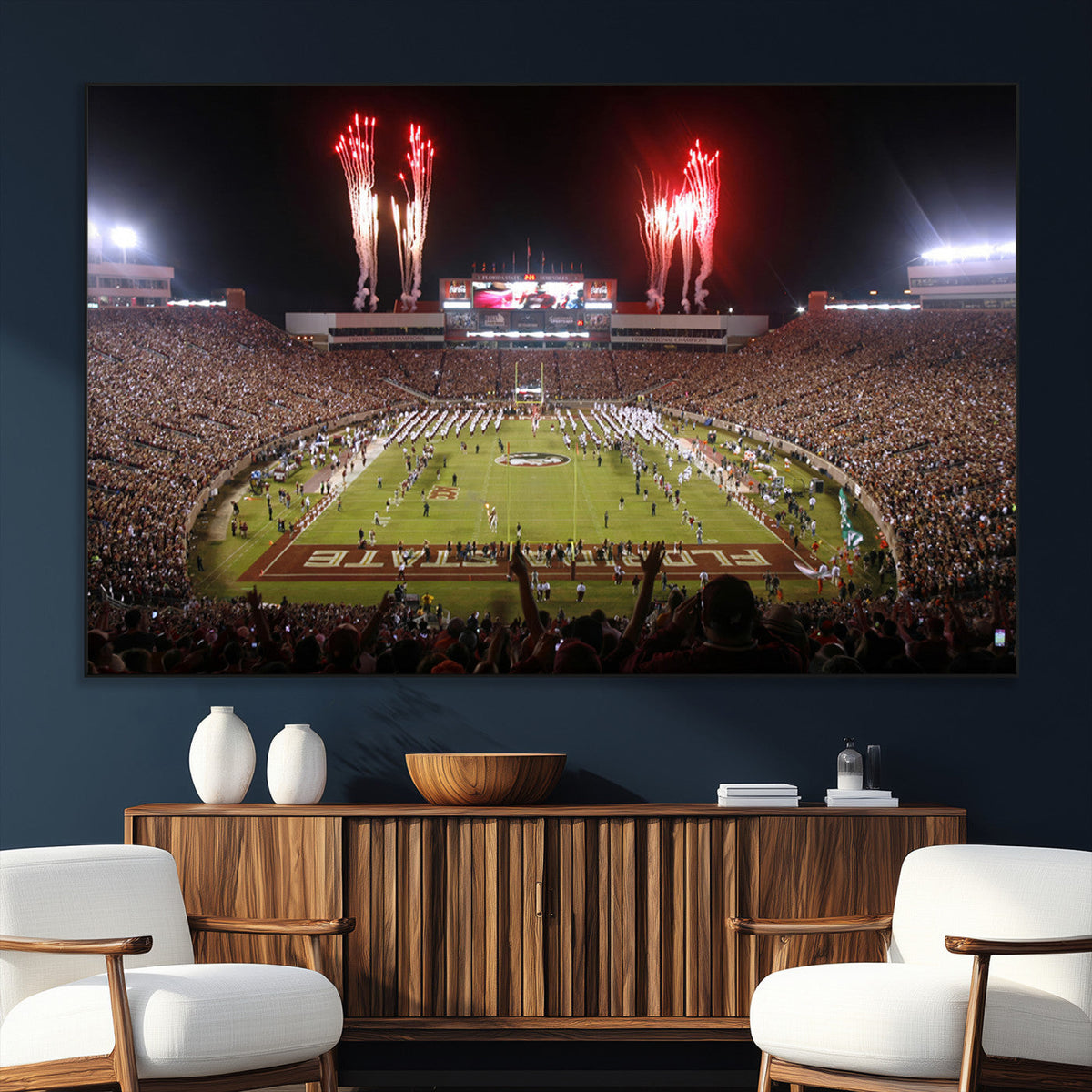 Framed Florida State Seminoles Football Team Print -