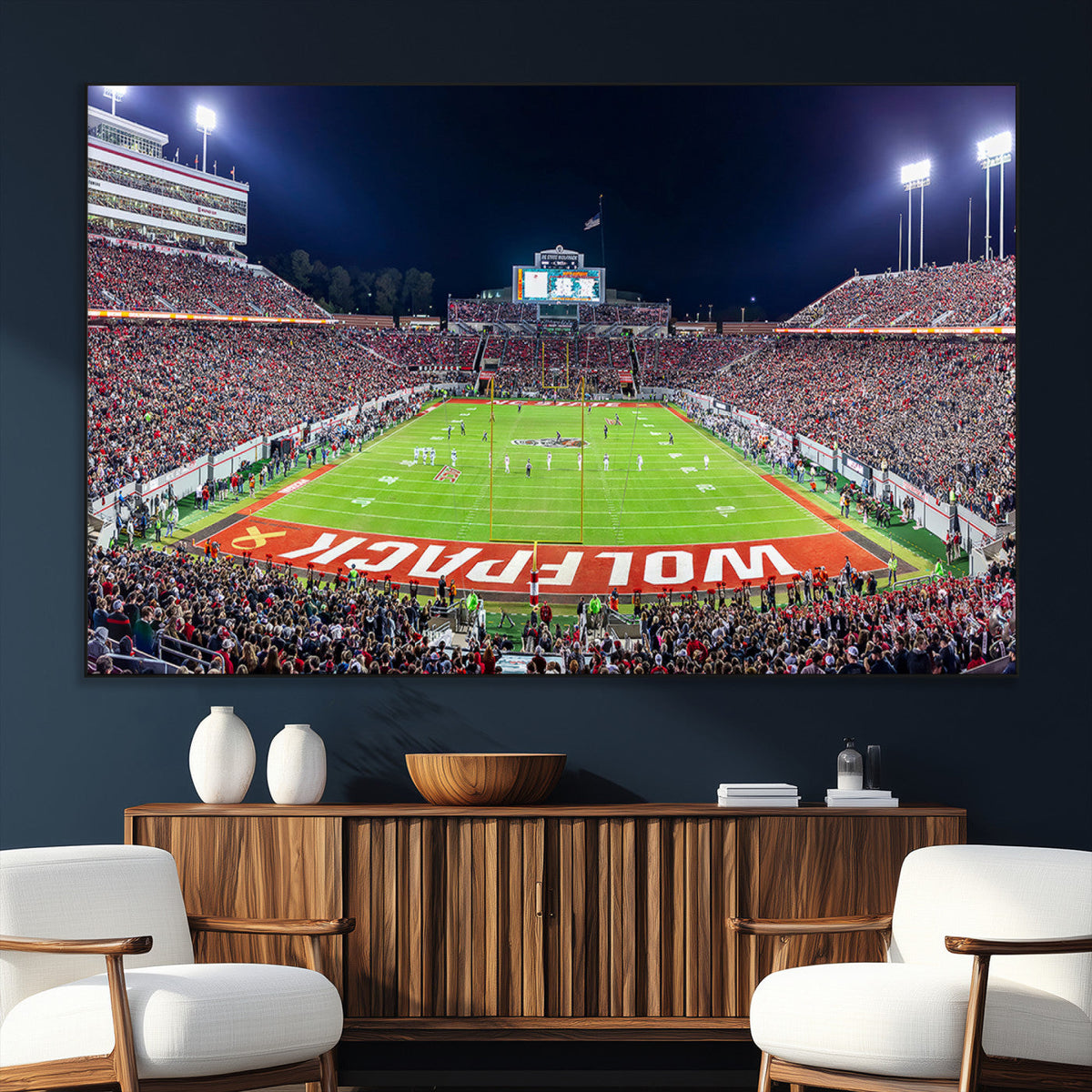 Wolfpack Football Team Print - Raleigh Carter-Finley Stadium