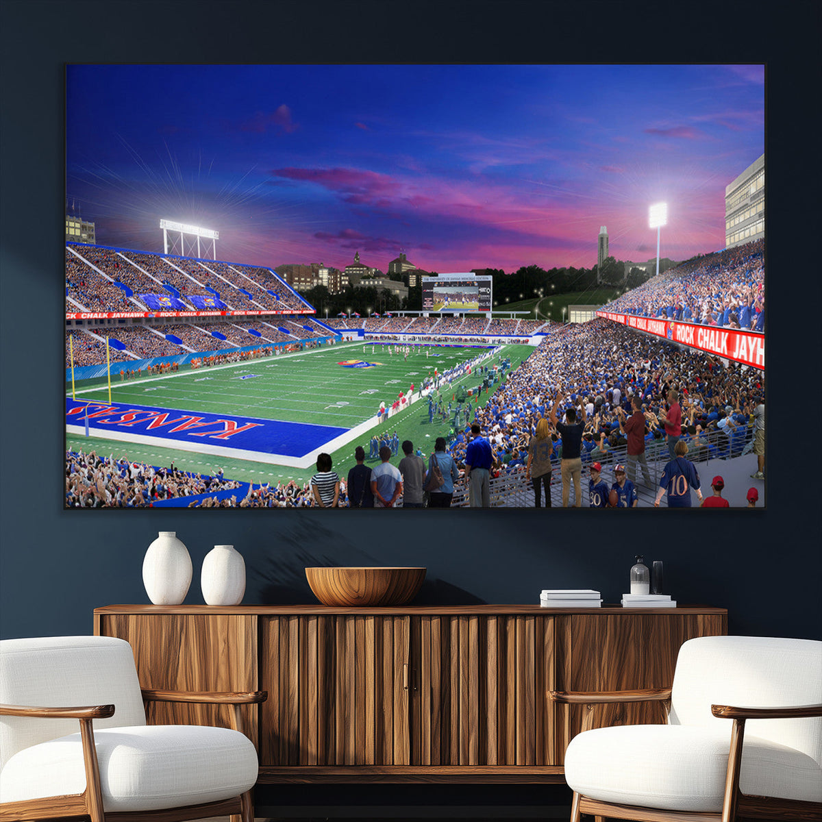 University of Kansas Jayhawks Football Team Print Canvas-