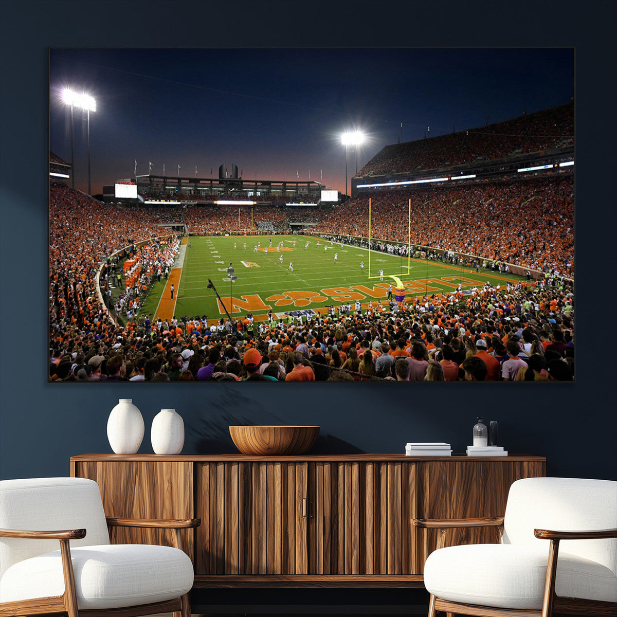 Clemson University Tigers Art Print, Football Team Print -