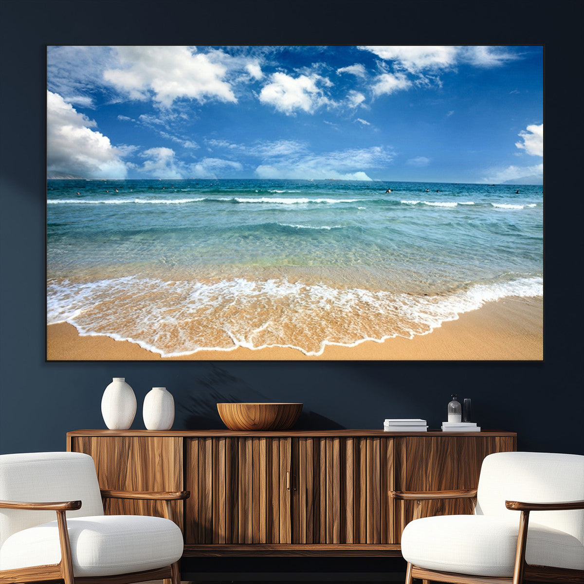 Sea View From the Beach Canvas Print