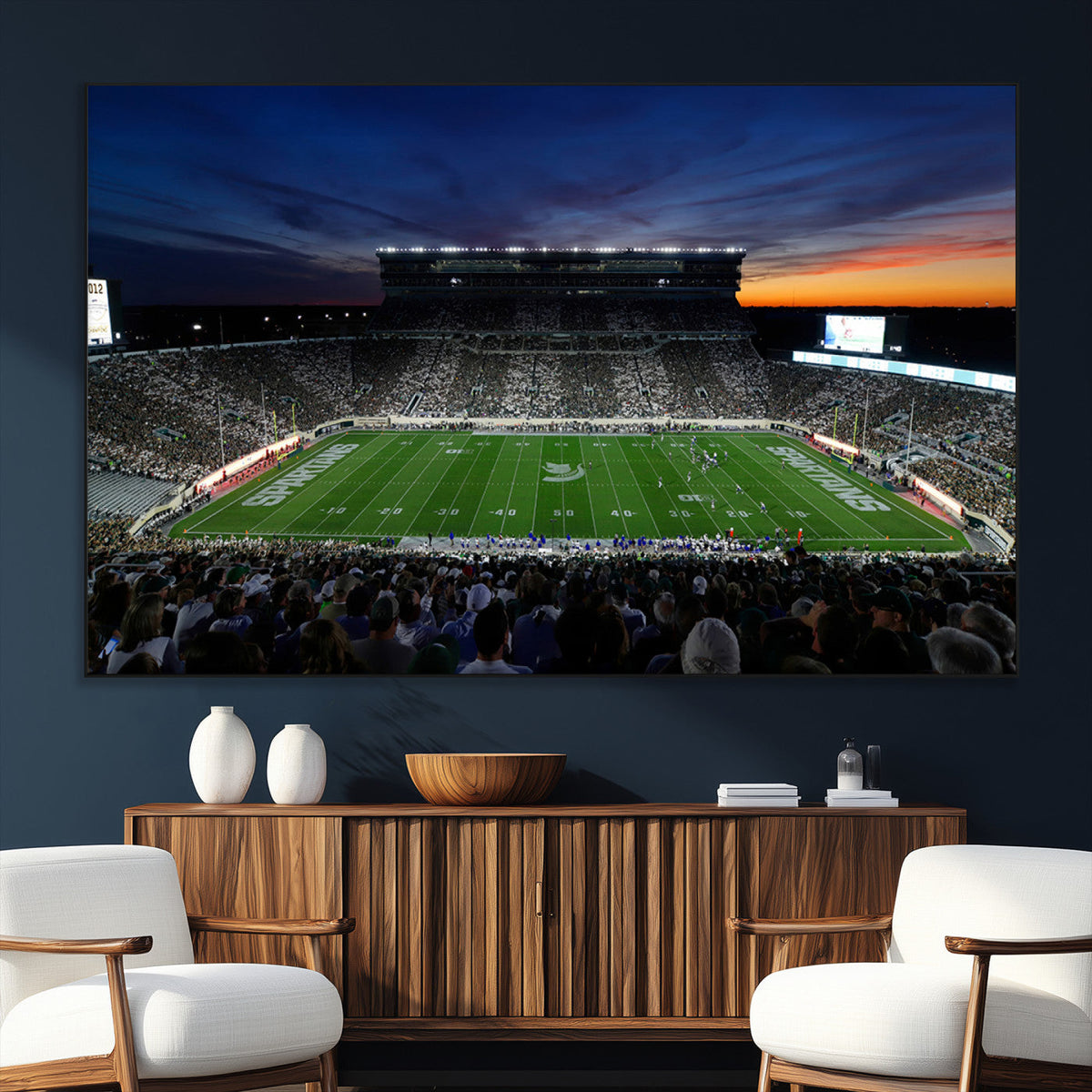 Michigan State Spartans Football Team Print - East Lansing