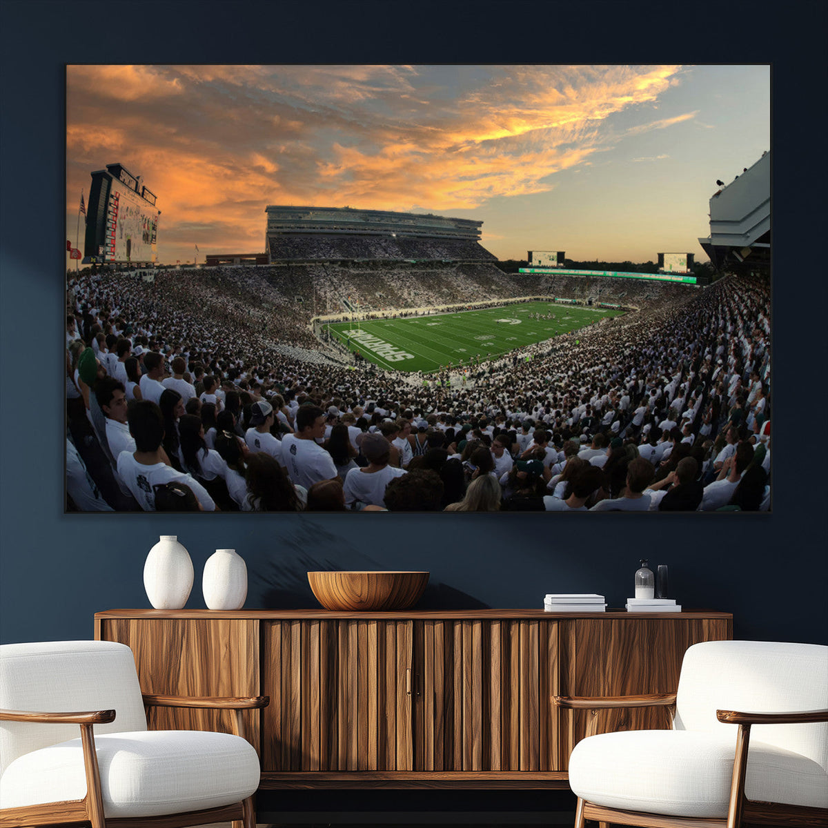 Michigan State Spartans Football Team Print - East Lansing
