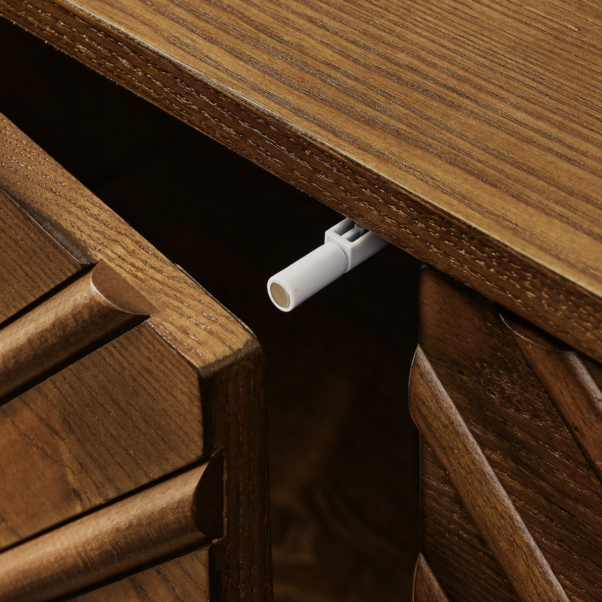 Diamond Fluted Sideboard Storage Cabinet with Adjustable Shelves