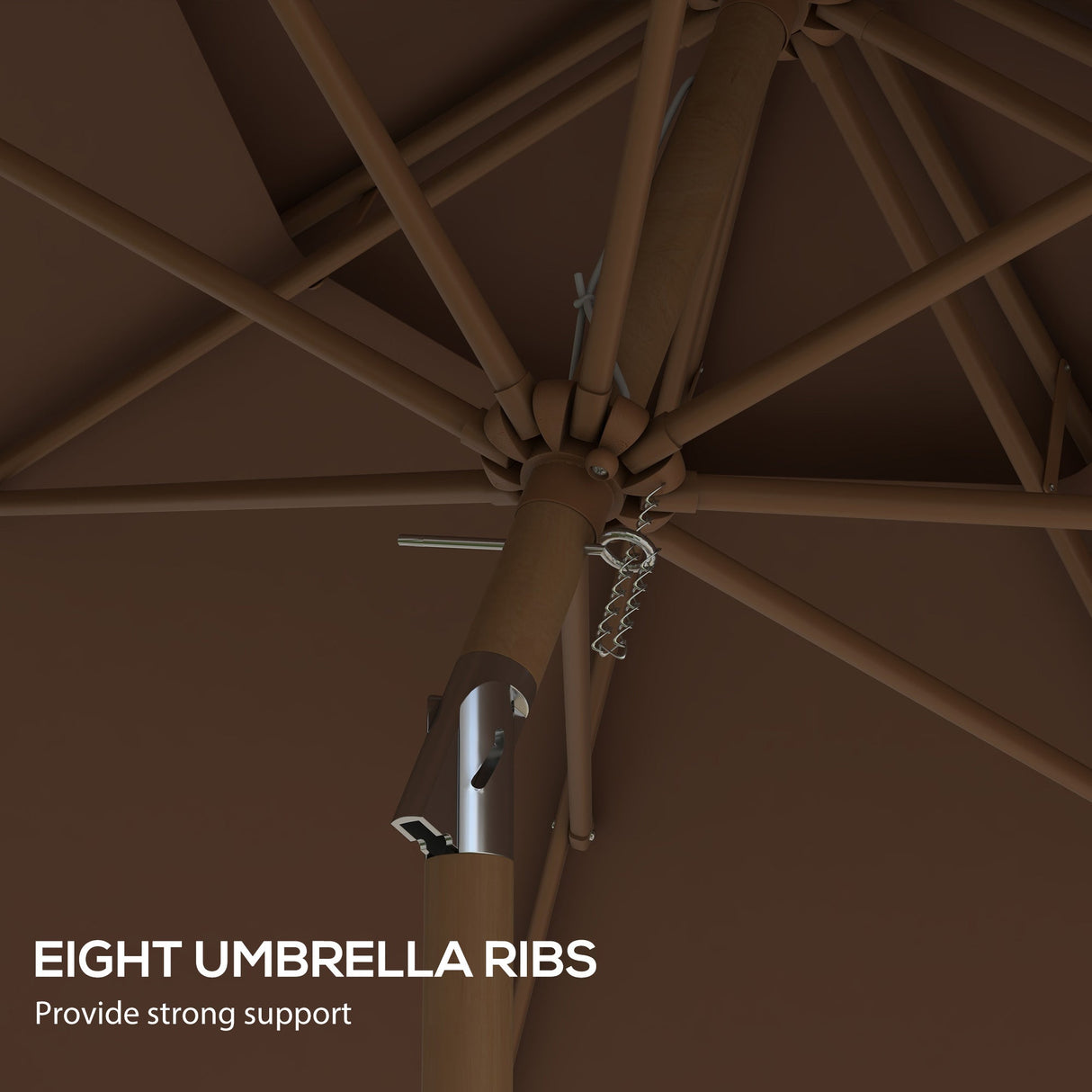 Outsunny 9' Patio Umbrella with Push Button Tilt and Crank