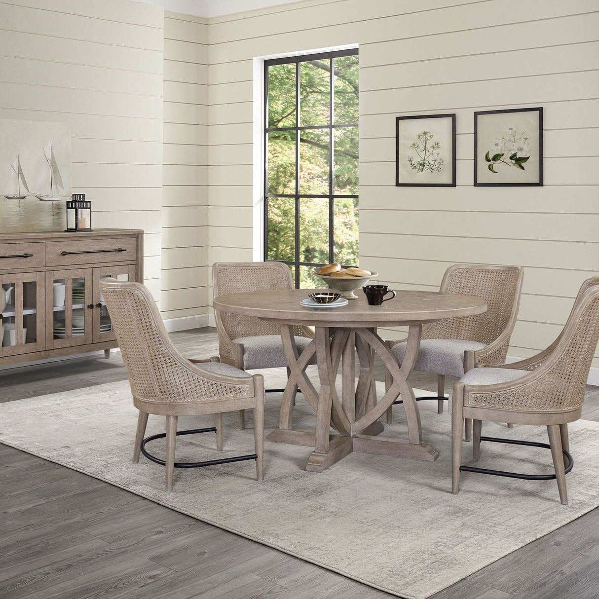 Cane Backed Host Chair Colored (Set of 2) - Sand