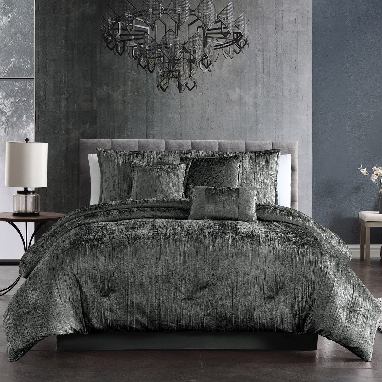 Turin-7-Piece-Charcoal-Crinkle-Velvet-Comforter-Ensemble-Quilts-&-Comforters