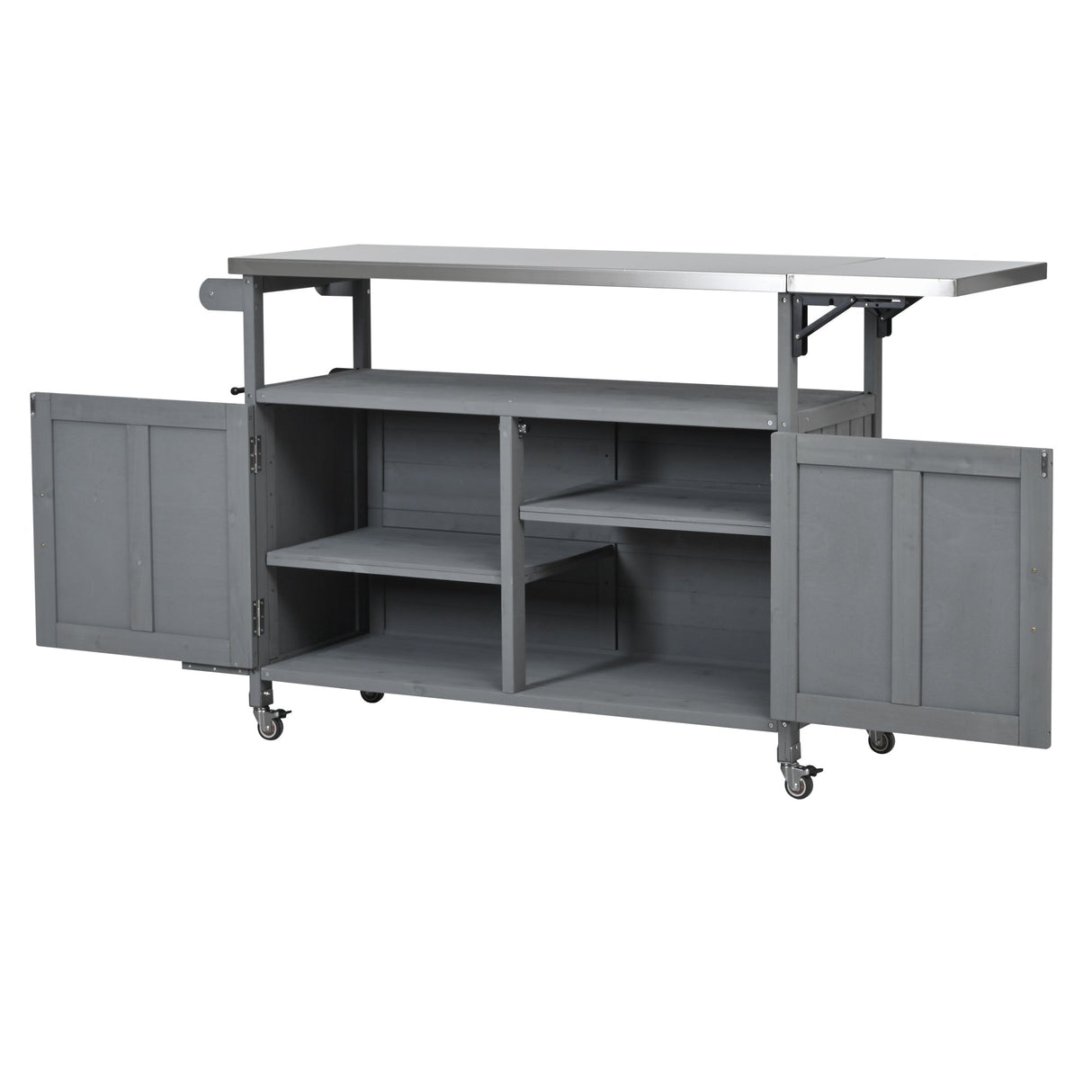 Foldable Outdoor Kitchen Island Patio Mobile Kitchen Cart