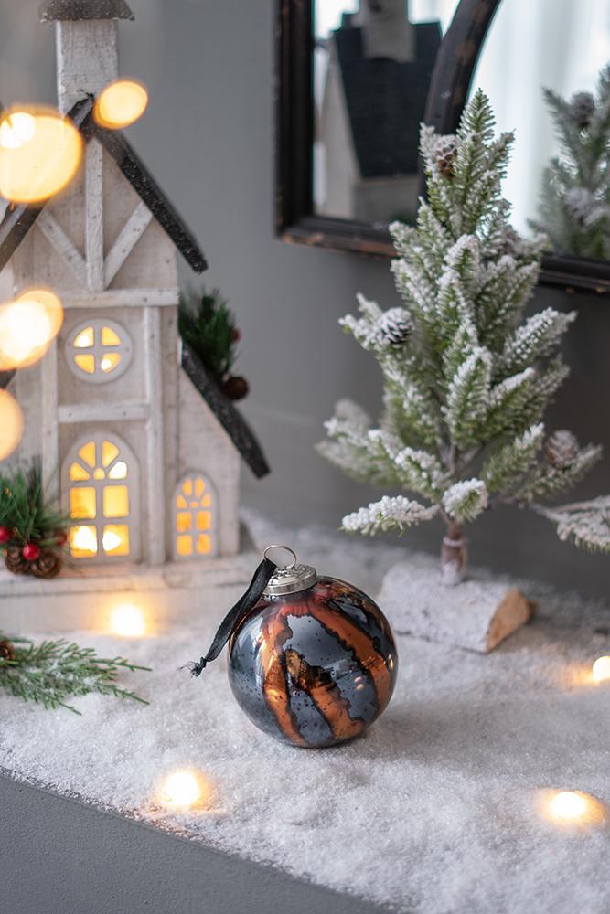 Christmas Ball Ornaments Set of 6 Glass Decorative Hanging Balls