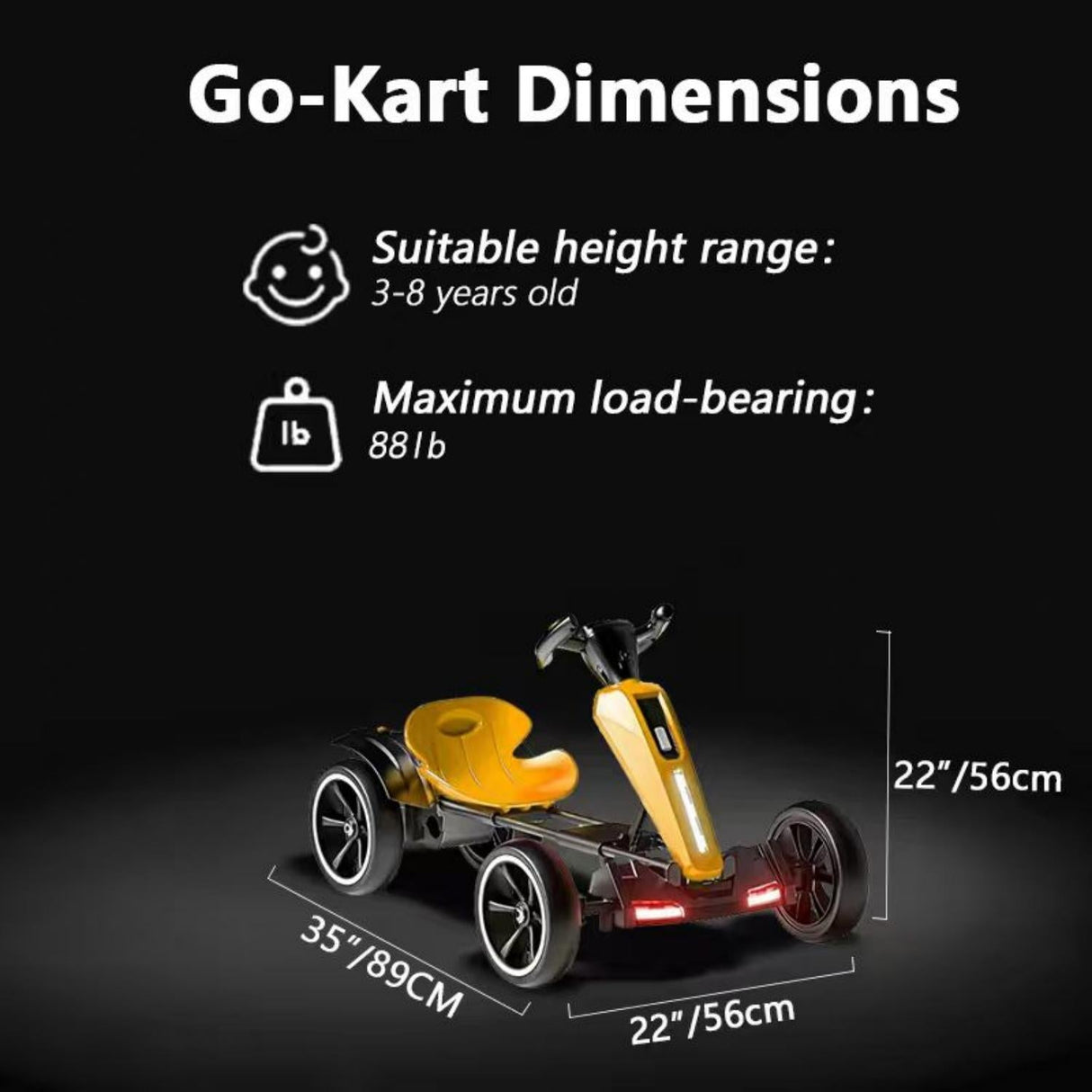 Electric Kids Pedal Go Kart With Adjustable Seat and Foldable Design