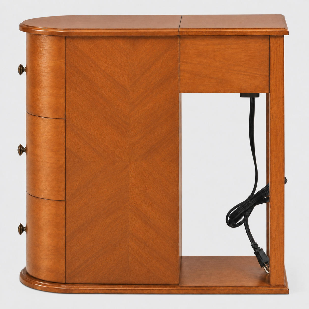 Modern End Table with Hidden Cup Holder Drawer