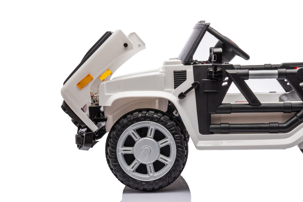Electric Ride-On Car for Kids with Leather Seat and Four-Wheel Drive