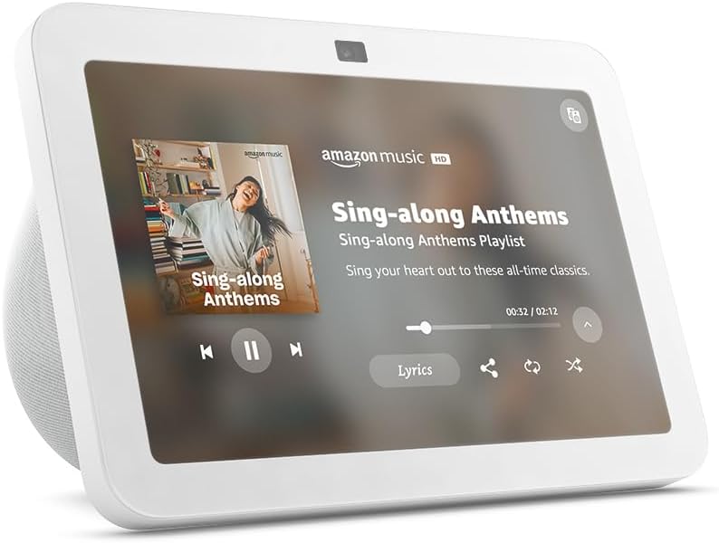 Amazon Echo Show 8, an Alexa device (newest model), With Spatial Audio, Smart Home Hub, Glacier White