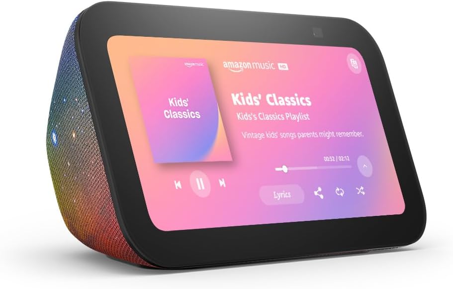 Amazon Echo Show 5 Kids, an Alexa device (newest model), Designed for kids, with parental controls, Includes 1 year of Amazon Kids+, Galaxy