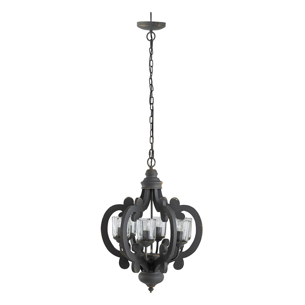 Farmhouse 6-Light Wood Chandelier Pendant Light Fixture