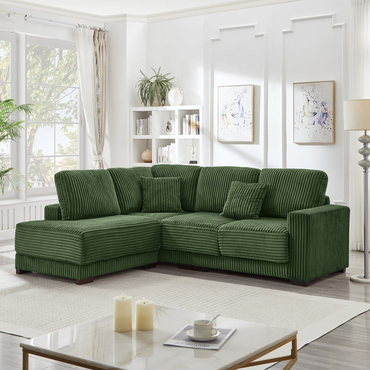 93" Sectional Sofa, L Shaped Sofa Couch