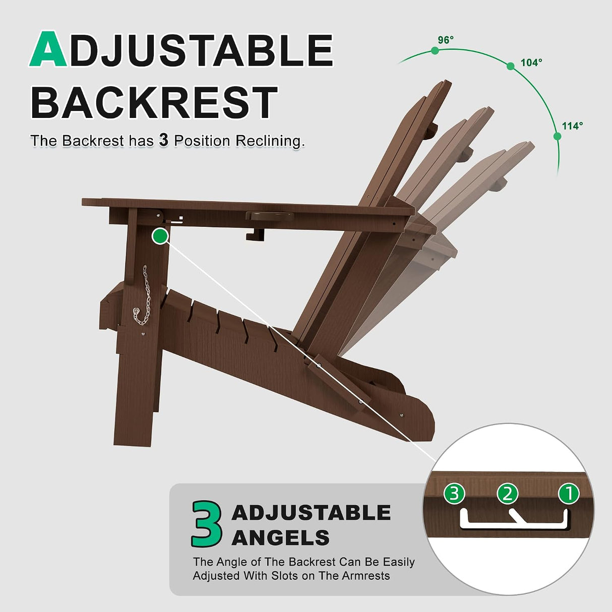 Adjustable HDPE Adirondack Chairs Set of 2